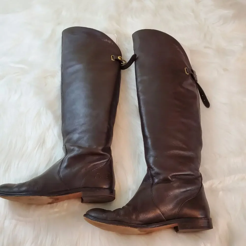 Coach Cheyenne Size 6 Chestnut Leather Riding Boot